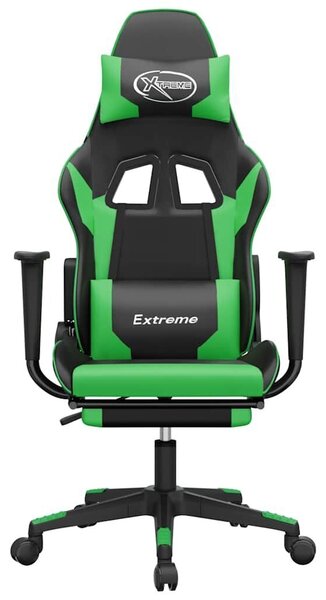 Extreme Gamer Szék - Masszázsfunkció - Fekete-Zöld