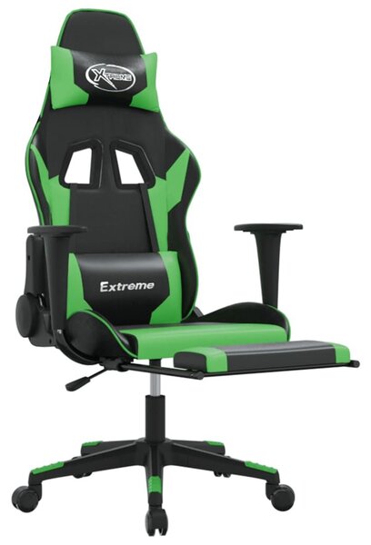 Extreme Gamer Szék - Masszázsfunkció - Fekete-Zöld