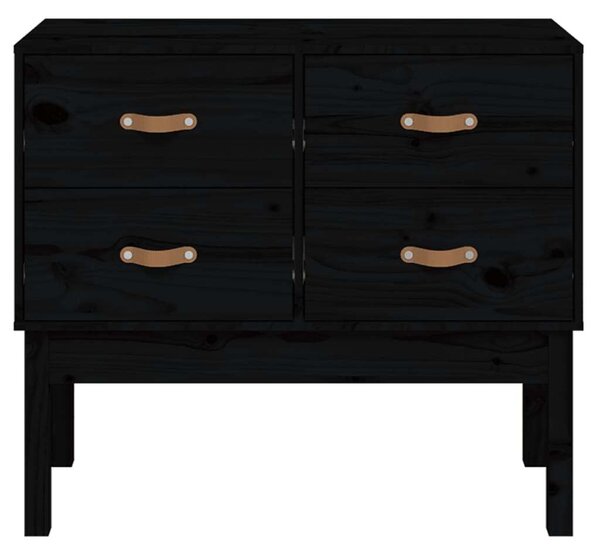 VidaXL Fekete Fenyőfa Tálalószekrény - 4 Fiók - 90x40x78 cm