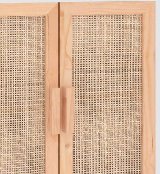 VidaXL Tálalószekrény - Fehér Rattan - 60x30x70 cm
