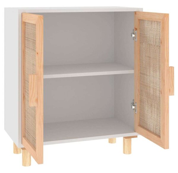 VidaXL Tálalószekrény - Fehér Rattan - 60x30x70 cm