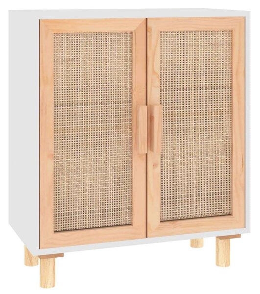 VidaXL Tálalószekrény - Fehér Rattan - 60x30x70 cm