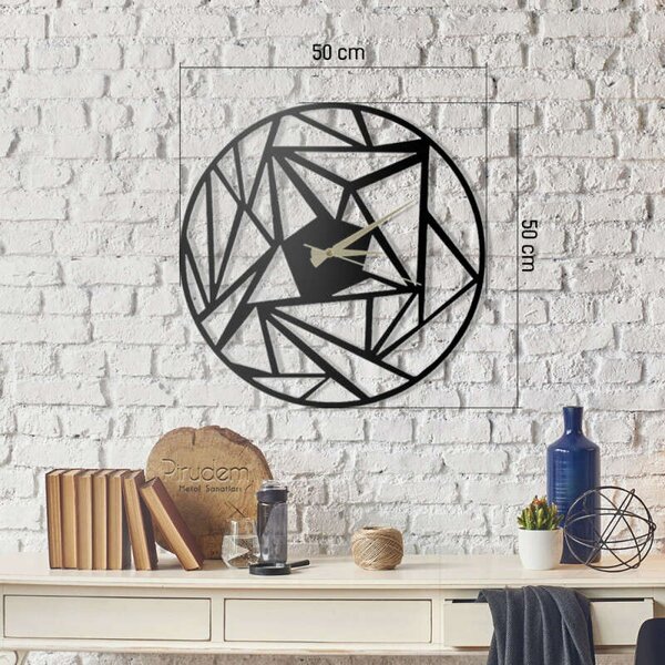 Geometrikus Fém Falióra - Modern Design - 50x50 cm