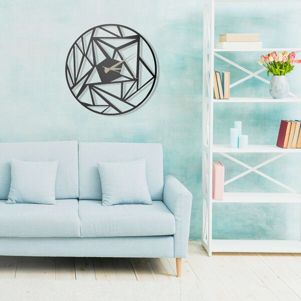 Geometrikus Fém Falióra - Modern Design - 50x50 cm
