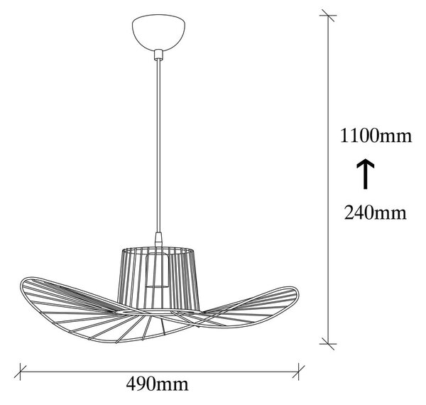 Fekete függőlámpa fém búrával ø 50 cm Tel – Opviq lights
