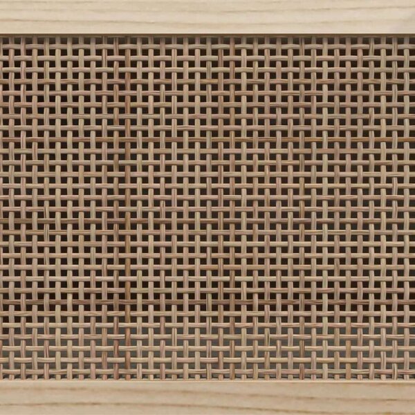 Barna fenyőfa és természetes rattan tv-szekrény 105x30x40 cm