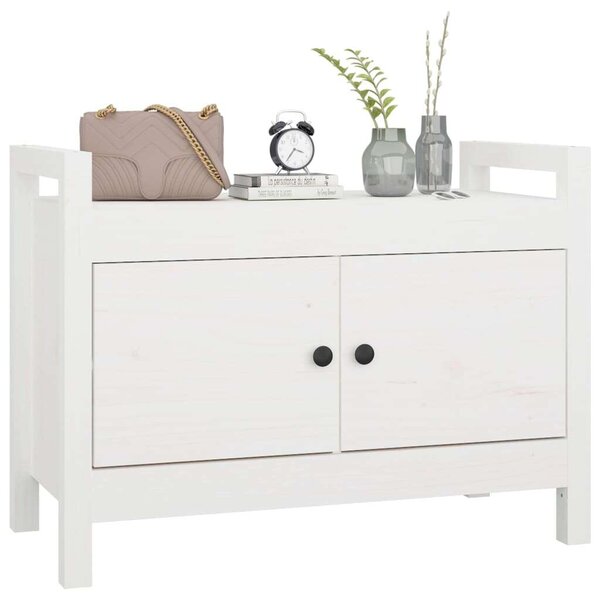 VidaXL Előszoba Pad - Fehér Fenyőfa - 80x40x60 cm