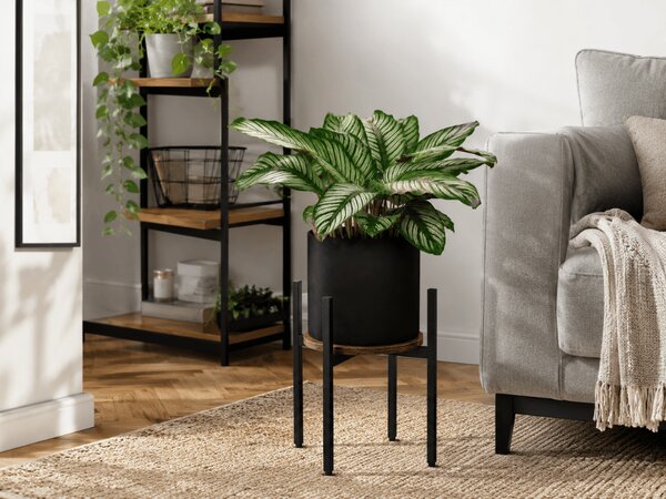 Kerek virágtartó állvány TAYLOR ⌀ 32 cm, rusztikus barna/fekete