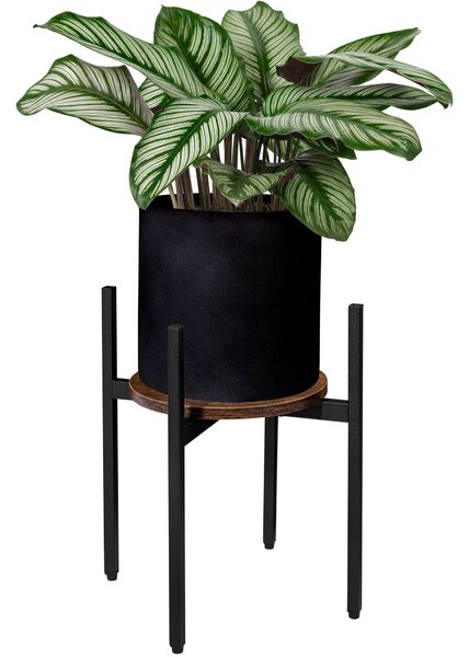 Kerek virágtartó állvány TAYLOR ⌀ 32 cm, rusztikus barna/fekete