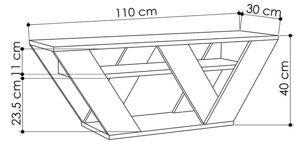 Pipralla antracitszürke tv állvány 110 x 40 x 30 cm