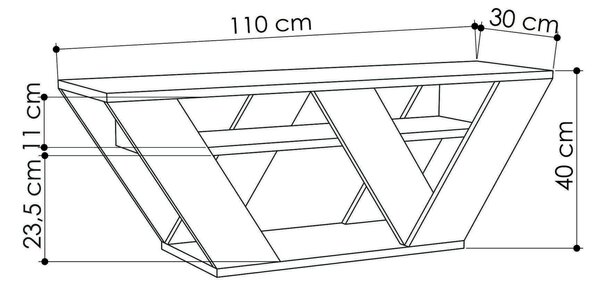 Pipralla antracitszürke tv állvány 110 x 40 x 30 cm