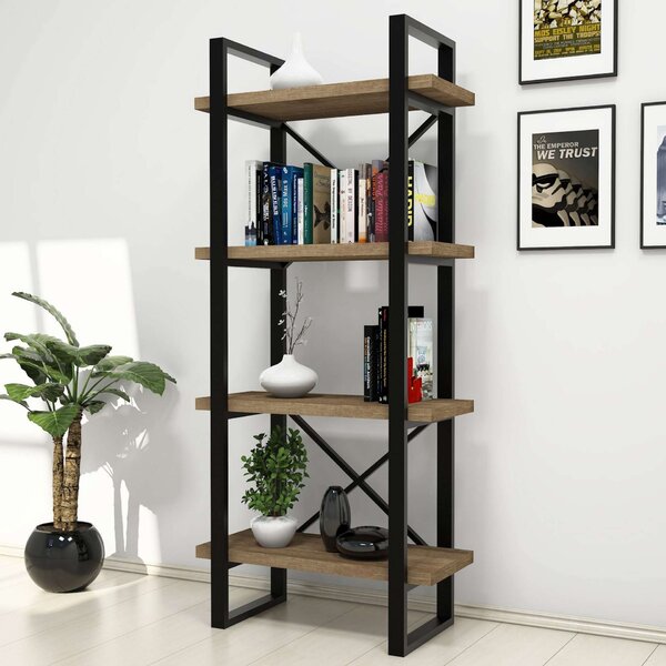 Modern Ipari Könyvespolc - 4 Polcos - 66x150x32 cm