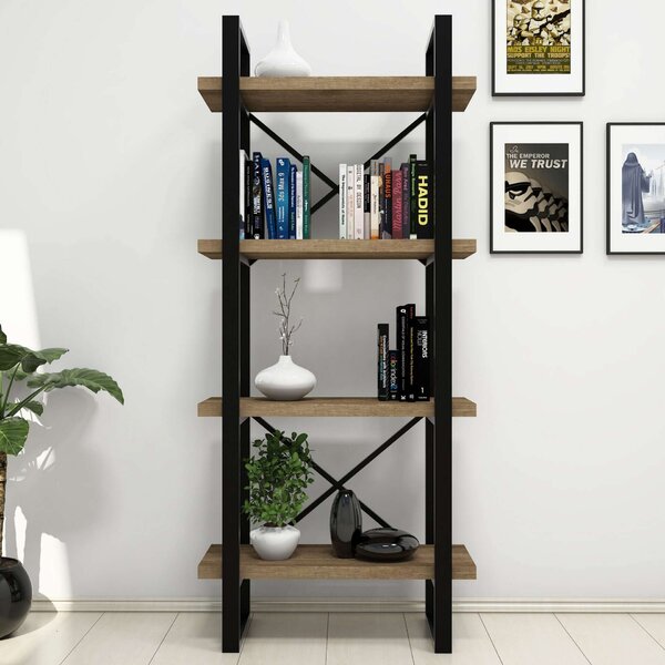 Modern Ipari Könyvespolc - 4 Polcos - 66x150x32 cm