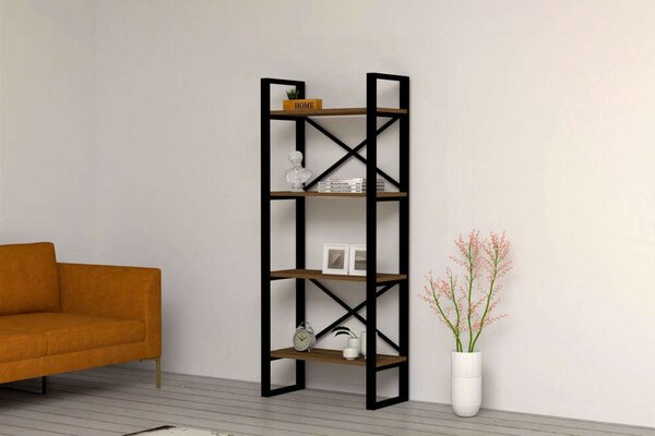 Modern Ipari Könyvespolc - 4 Polcos - 66x150x32 cm