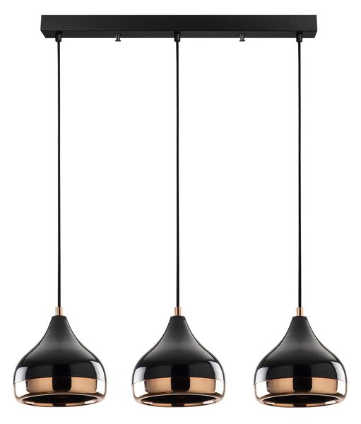 Yildo Long fekete-rézszínű 3 lámpás függőlámpa - Opviq lights