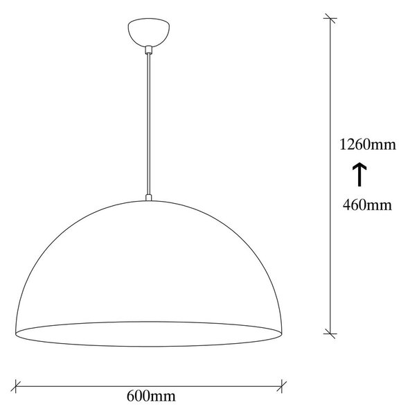 Fekete függőlámpa fém búrával ø 60 cm Coppa – Opviq lights
