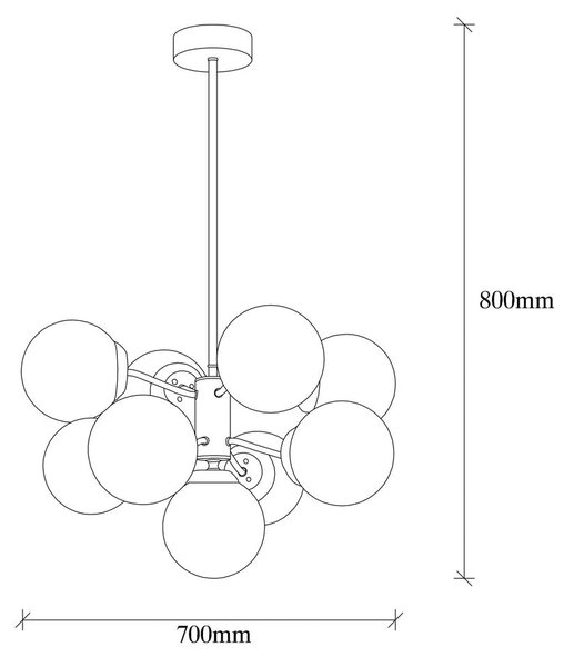 Fehér-sárgaréz színű függőlámpa üveg búrával ø 70 cm Mudoni – Opviq lights