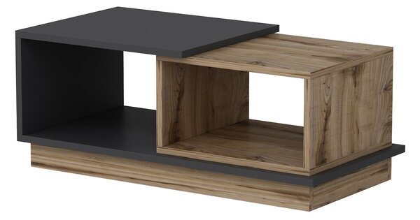 Modern Dohányzóasztal - Antracit Szürke/Tölgyfa - 90x45x36 cm