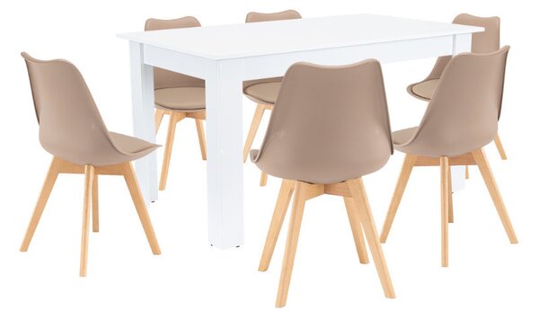 Zara 6+1 étkező garnitúra bézs-fehér