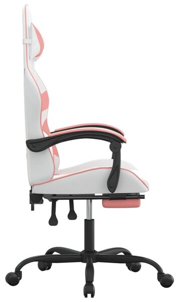 VidaXL Gamer szék - Fehér/Rózsaszín - Műbőr