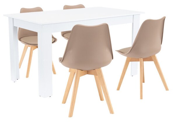 Zara 4+1 étkező garnitúra bézs-fehér