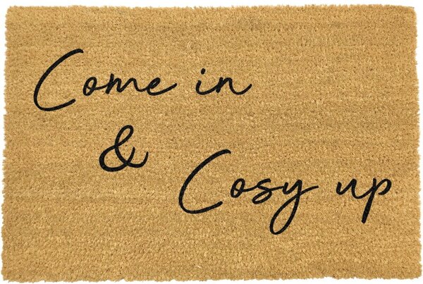 Come In & Cosy Up természetes kókuszrost lábtörlő, 40 x 60 cm - Artsy Doormats
