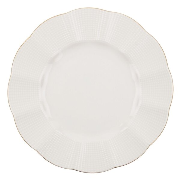 Elegáns Porcelán Étkészlet - Krém-Arany - 24 darab