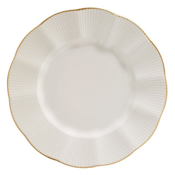Elegáns Porcelán Étkészlet - Krém-Arany - 24 darab