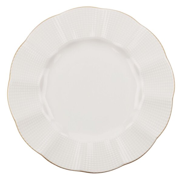 Elegáns Porcelán Étkészlet - Krém-Arany - 24 darab