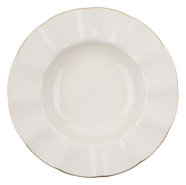 Elegáns Porcelán Étkészlet - Krém-Arany - 24 darab