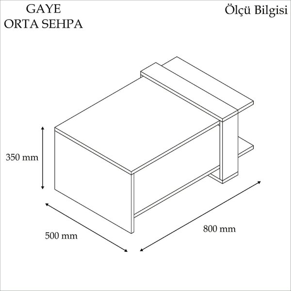 Fehér dohányzóasztal 80 cm x 35 cm x 50 cm