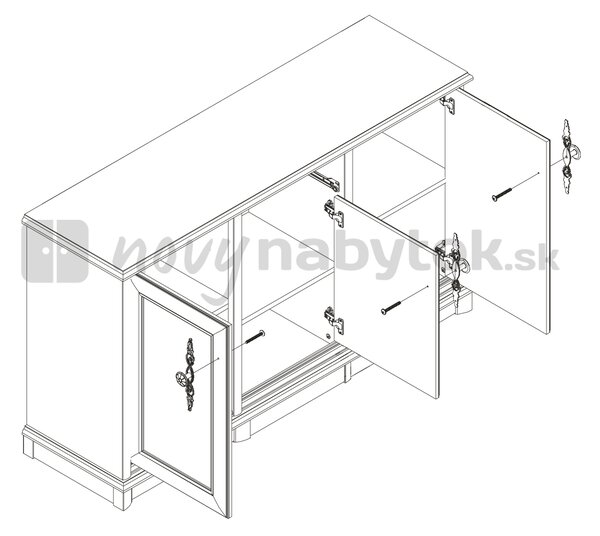 Komód Kendal EKOM 3D1S (Gesztenye)