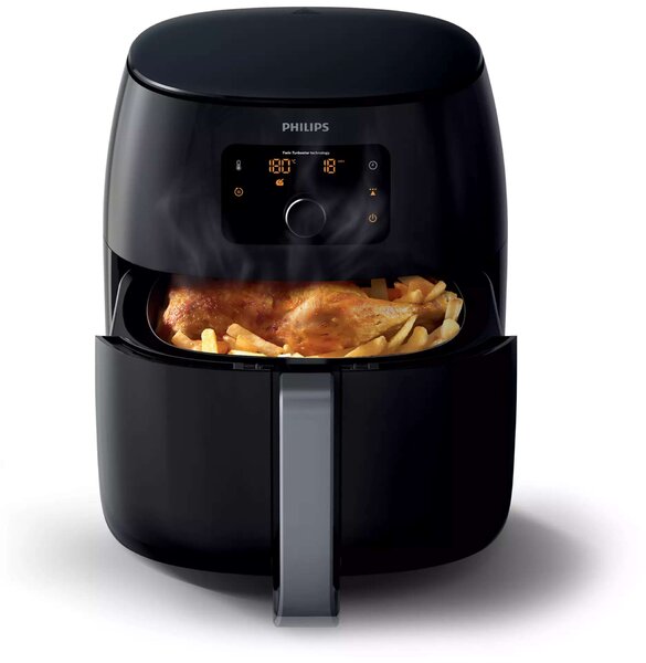 Philips HD9650/90 XXL Forrólevegős sütő 2225W, Fekete