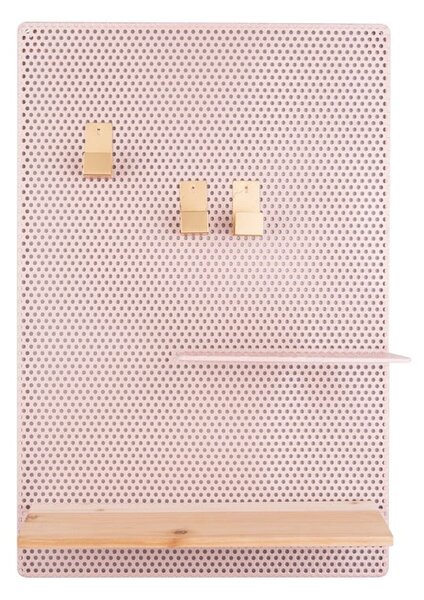 Perky világos rózsaszín fém üzenőfal, 34,5 x 52,5 cm - PT LIVING