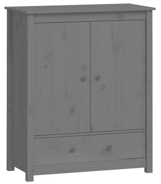 VidaXL szürke tömör fenyőfa tálalószekrény 83 x 41,5 x 100 cm