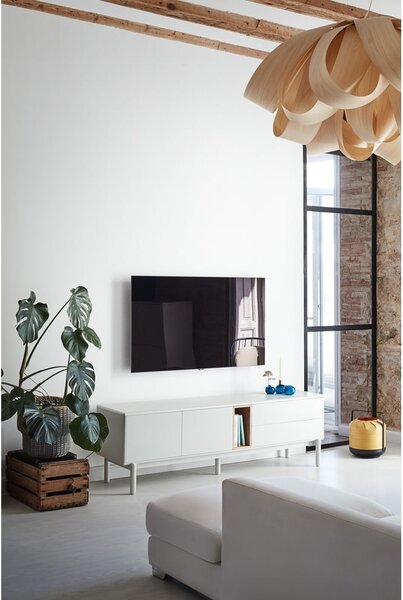 Krémszínű TV-állvány 180x56x40 cm Corvo – Teulat