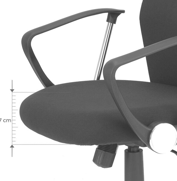 Irodai szék, Ergonomikus forgószék, 63 x (110-120) x 63 cm, fekete
