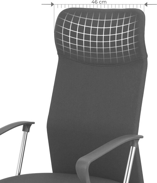 Irodai szék, Ergonomikus forgószék, 63 x (110-120) x 63 cm, fekete