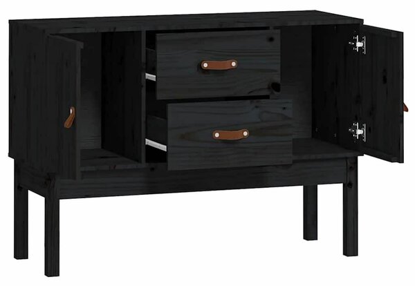 VidaXL Fekete Tálalószekrény - Tömör Fenyőfa - 110x40x78 cm