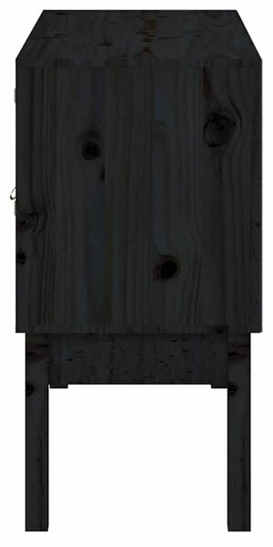 VidaXL Fekete Tálalószekrény - Tömör Fenyőfa - 110x40x78 cm