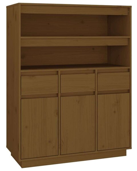 VidaXL Tömör Fenyőfa Magasszekrény - Mézbarna - 89x40x116,5 cm