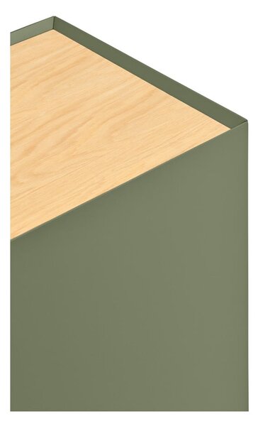 Zöld-natúr színű TV-állvány tölgyfa dekorral 180x45 cm Arista – Teulat