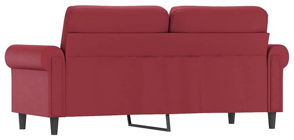 2 személyes bordó színű műbőr kanapé 140 cm