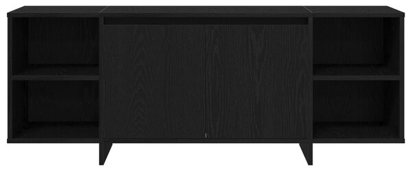 TV szekrény 130 x 35 x 50 cm Fekete Tölgy Szerelt Fa