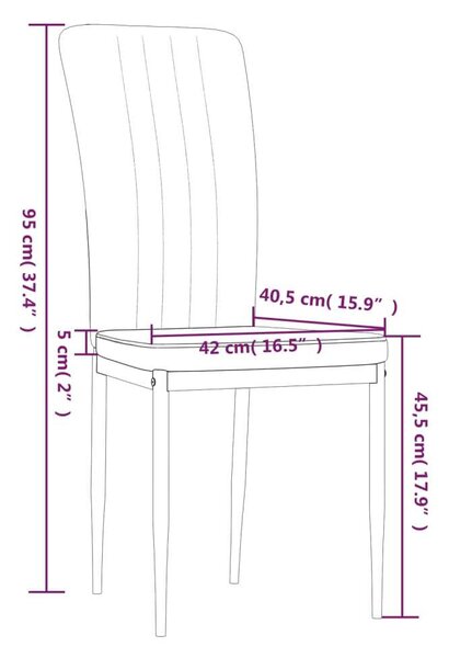 VidaXL Bársony Étkezőszék - Sötétzöld - 2 db