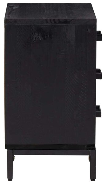 VidaXL Fekete Éjjeliszekrény - Tömör Fenyőfa - 40x30x55 cm - 2 db