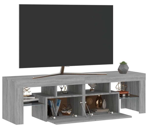 VidaXL TV-szekrény - Sonoma Szürke - 140cm - LED világítással