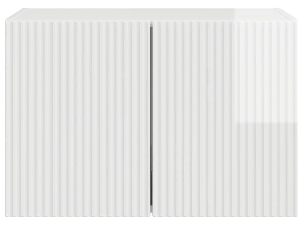 TV Fali Szekrény 59,5 x 31 x 40 cm Magas Fényű Fehér Szerelt Fa