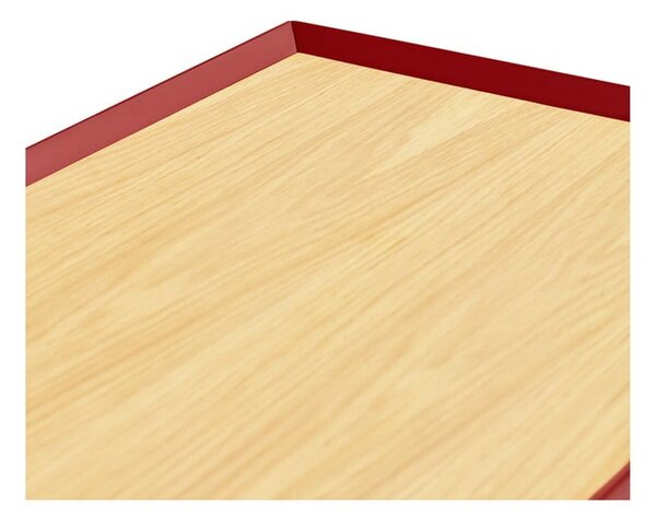 Piros TV-állvány tölgyfa dekorral 180x45 cm Arista – Teulat