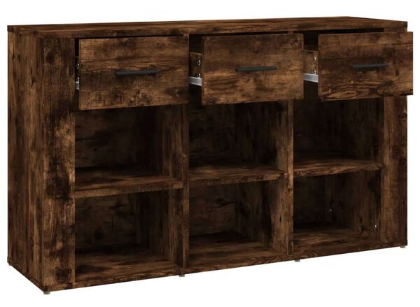 VidaXL füstös tölgyszínű szerelt fa tálalószekrény 100x30x59,5 cm